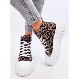 Tiger Leopard high-top sneakers brun 1