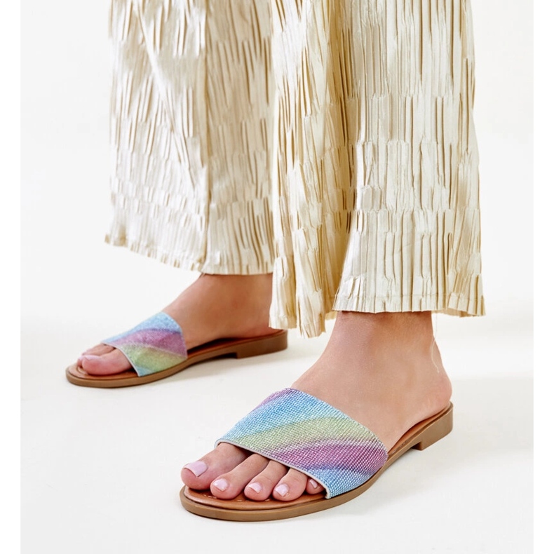Flerfärgade glänsande Anilsa flip-flops mångfärgad 1