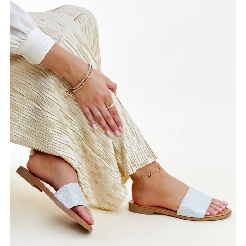 Silverglänsande Anilsa flipflops silver- 1