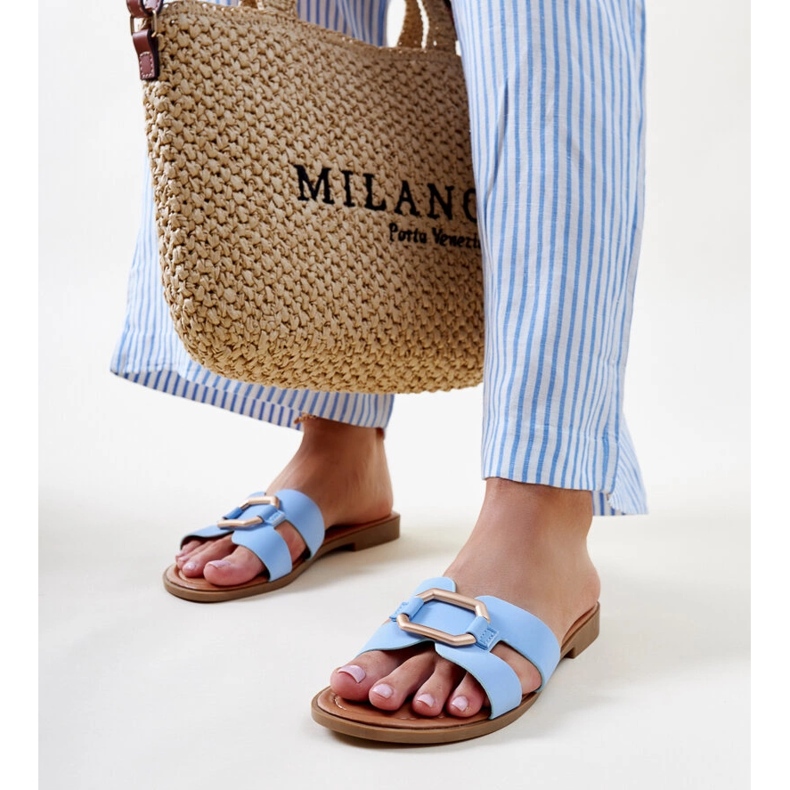 Blå Isana flip-flops med spänne 1