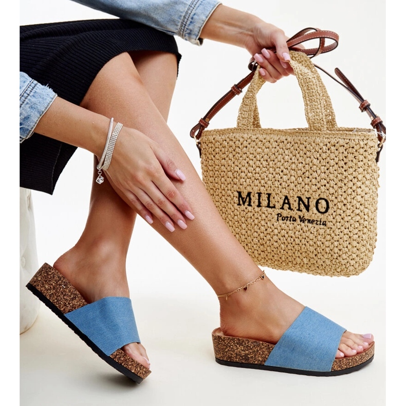 Blå Naifene kork wedge flip-flops 1