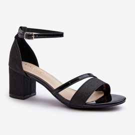 Vinceza Glitter Damsandaler med låg klack Svart Ploemis 1