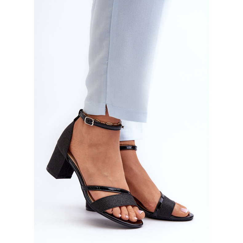 Vinceza Glitter Damsandaler med låg klack Svart Ploemis 2