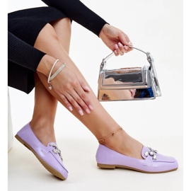 Lila mockasiner med zirkonium Mali-spänne violett 1