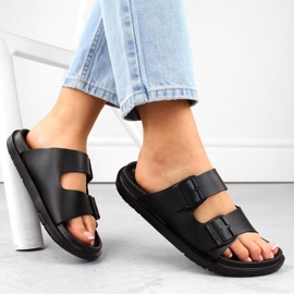 Big Star W INT2004A flipflops i skum med spännen, svarta 2