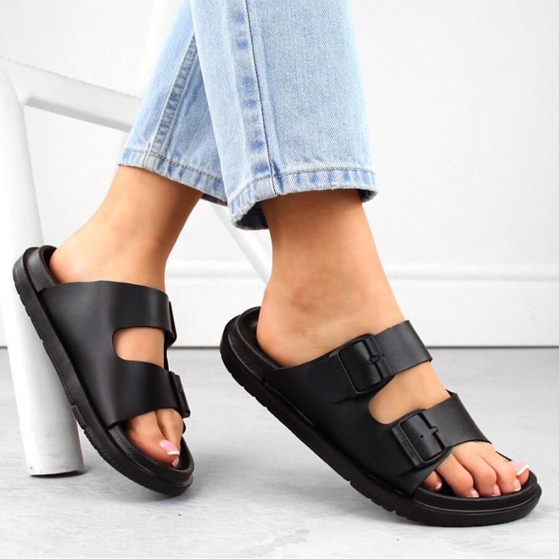 Big Star W INT2004A flipflops i skum med spännen, svarta 2