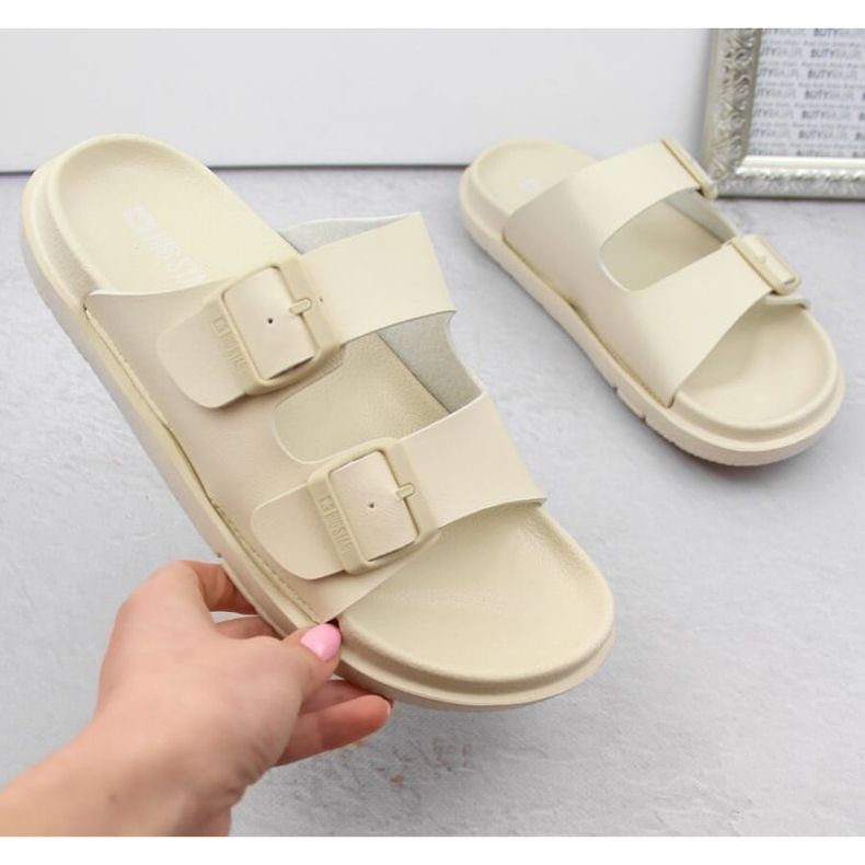 Big Star W INT2004C flipflops i skum med spännen, beige 1