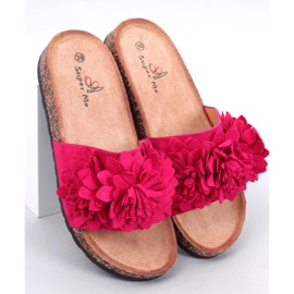 Korkflipflops med Sebill Fuchsia-blommor rosa 1