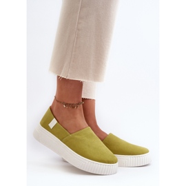 Big Star Platform Sneakers dam NN276008 Memory Foam System Lime grön 2