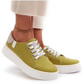 Damsneakers Memory Foam System Big Star NN276003 Lime grön 9