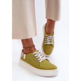Damsneakers Memory Foam System Big Star NN276003 Lime grön 4