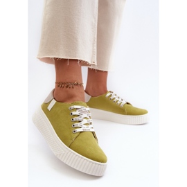 Damsneakers Memory Foam System Big Star NN276003 Lime grön 3