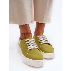 Damsneakers Memory Foam System Big Star NN276003 Lime grön 6