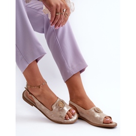 Damsandaler med dekoration S.Barski KV27-049 Guld gyllene 1