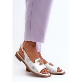 Damsandaler Med Dekoration S.Barski KV27-049 Silver 2