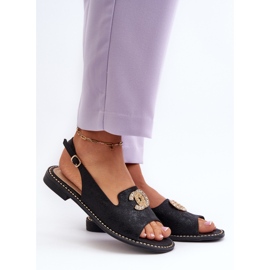 Damsandaler med dekoration S.Barski KV27-049 Svart 2