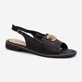 Damsandaler med dekoration S.Barski KV27-049 Svart 1