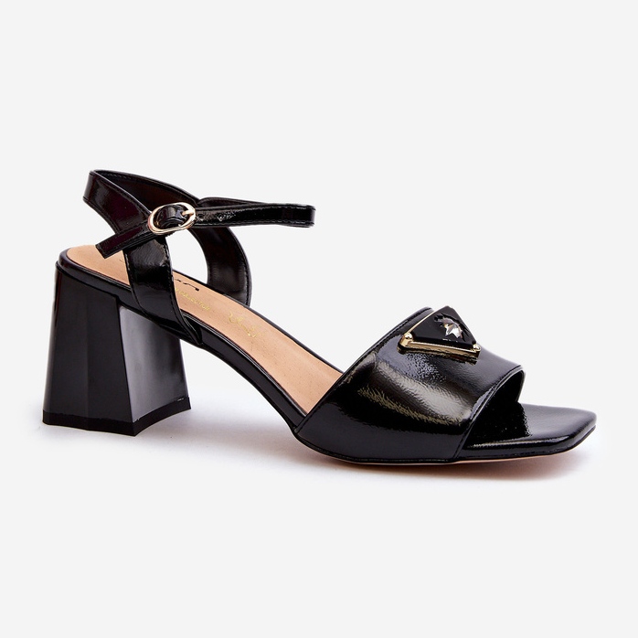 S.Barski Eleganta lacksandaler på högklackat svart D&amp;A MR38-660 1