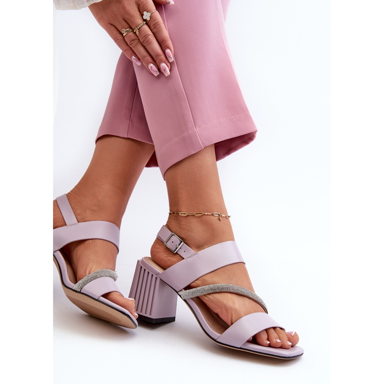 S.Barski Eleganta högklackade damsandaler Lila D&amp;A MR38-549 violett 1