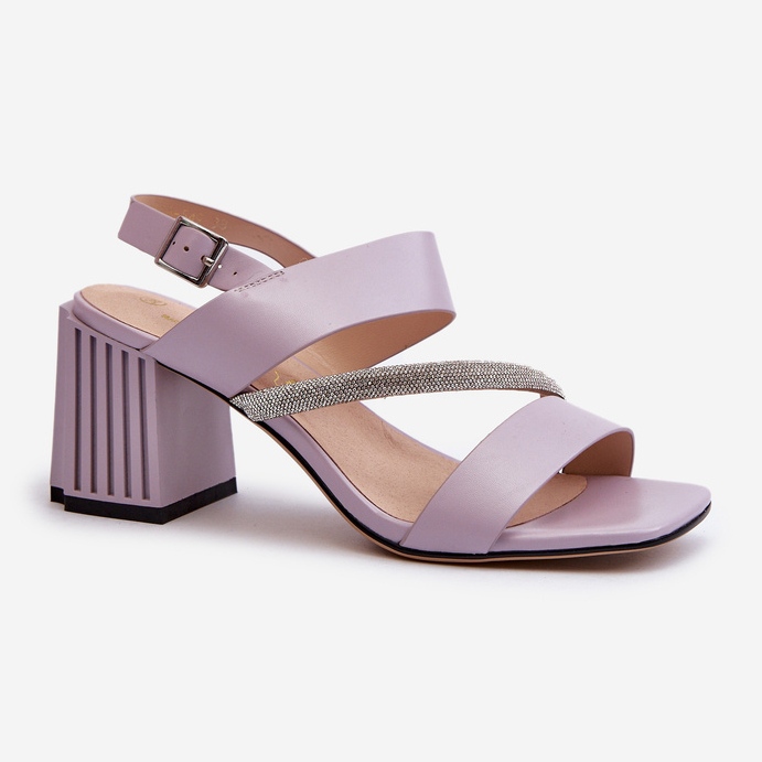 S.Barski Eleganta högklackade damsandaler Lila D&amp;A MR38-549 purpur 2
