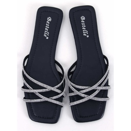 Rexha Black rhinestone sliders svart 1