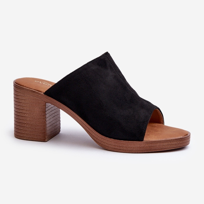 Eleganta, lätta damflipflops med höga klackar, Black Varnila svart 1