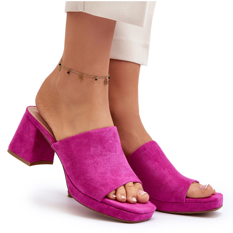 Seastar Flip Flops med hög klack för kvinnor Fuchsia Bralya rosa 4