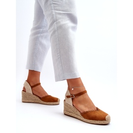 Joia Mocka Espadrillesandaler med kamelfläta brun 2