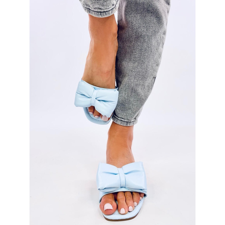 Mili Blue tofflor med rosett blå 1