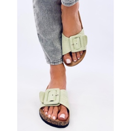 Priya LT.GREEN tofflor i korksula grön 1