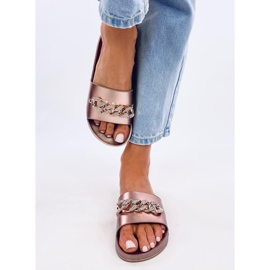 Tilia Champagne tofflor med kedja gyllene 2