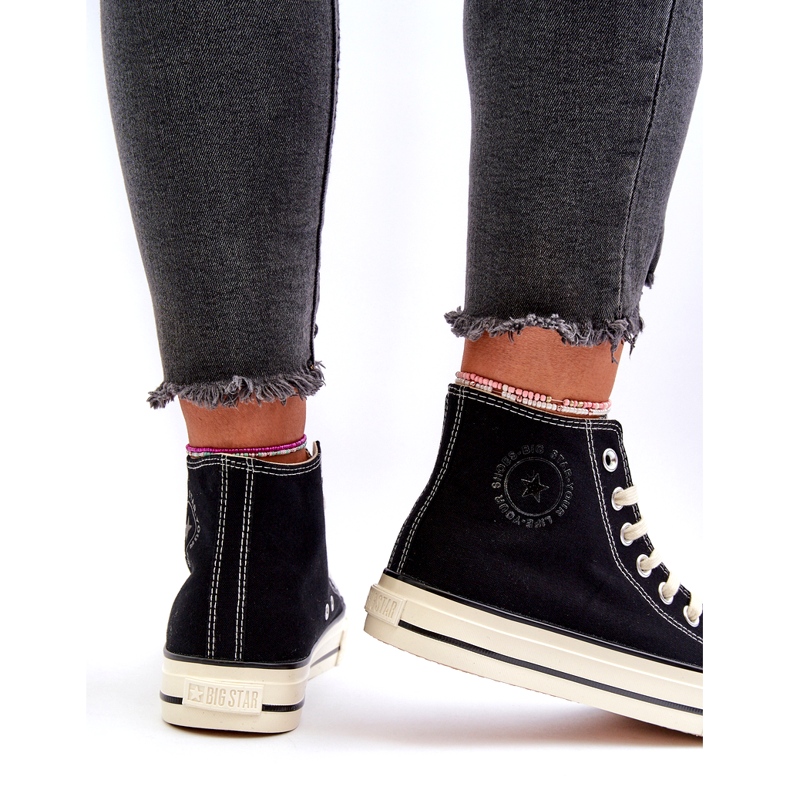 Höga sneakers för kvinnor Big Star NN274283 Svart 4