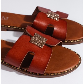 Bruna platta flipflops för kvinnor 2