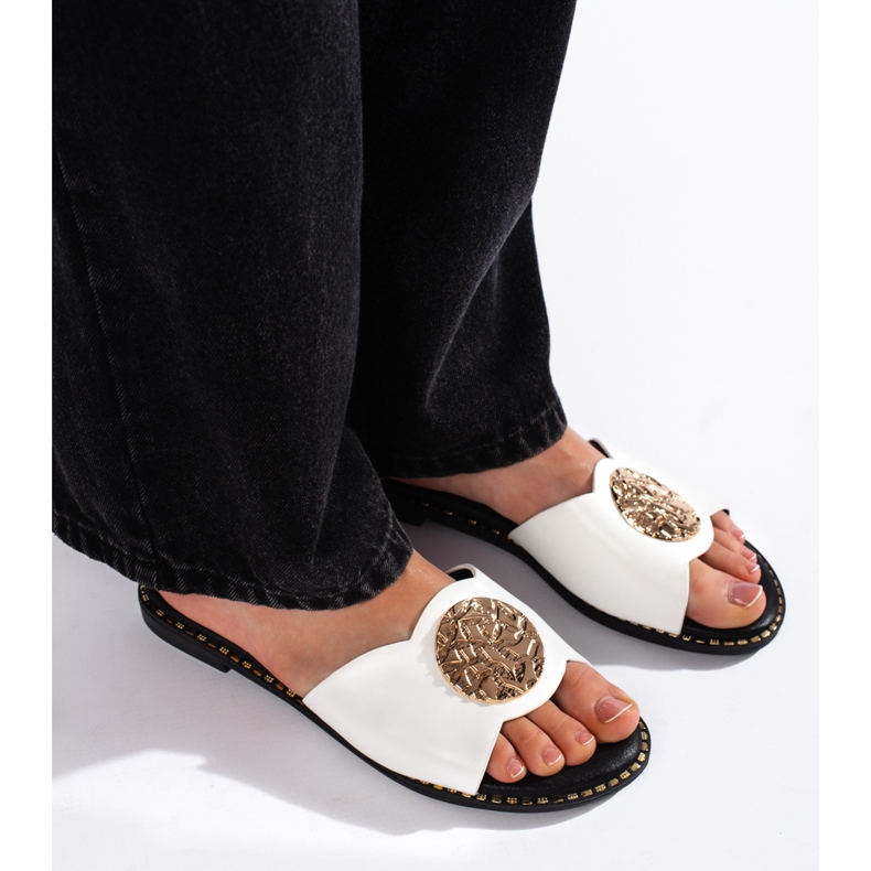 Goodin Eleganta vita flipflops för kvinnor 1