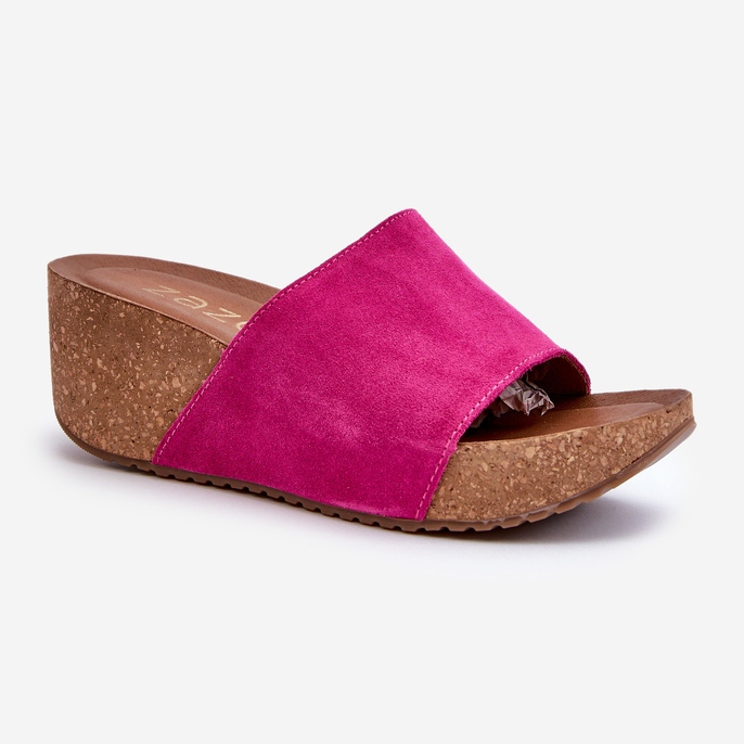 Zazoo 40311 flip-flops dam med korkkil Fuchsia rosa 1