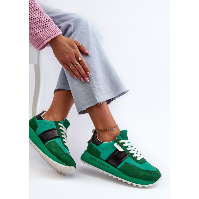 Platform Sneakers dam Big Star NN274501 Memory Foam System Grön 2