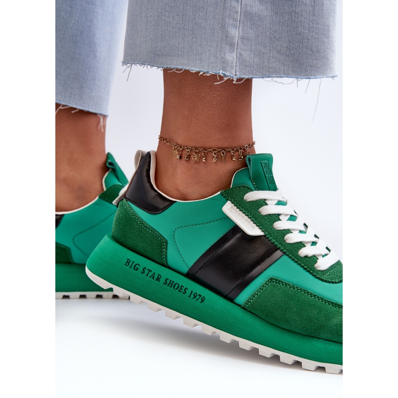 Platform Sneakers dam Big Star NN274501 Memory Foam System Grön 1