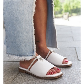 Flipflops med Antari-läderinlägg vit 1