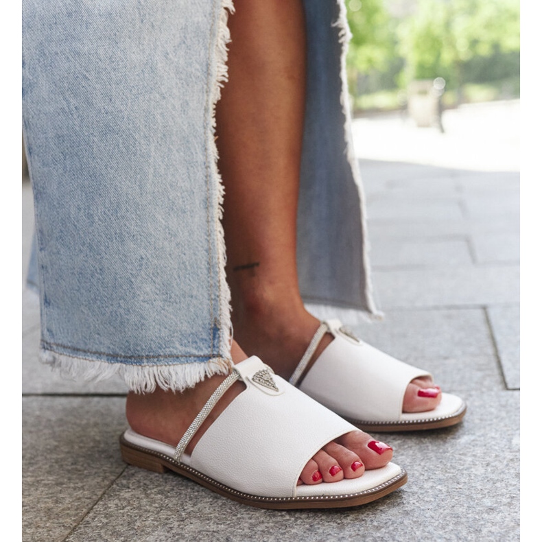 Flipflops med Antari-läderinlägg vit 1