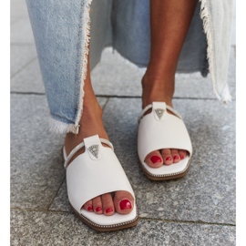 Flipflops med Antari-läderinlägg vit 2