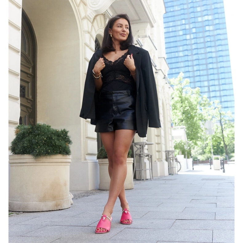 Flipflops med Antari-läderinlägg rosa 1