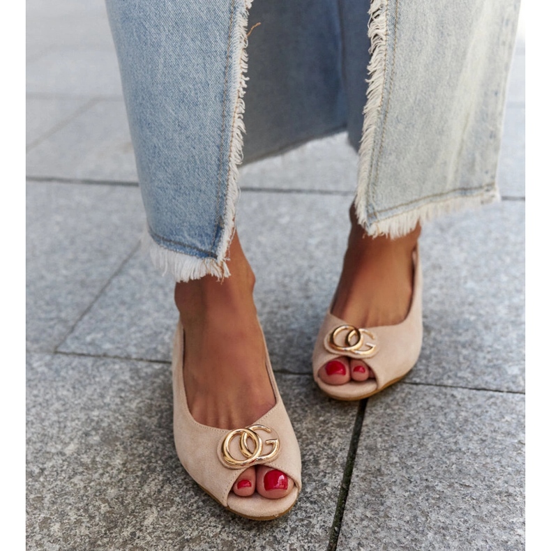 Warda läder innersula sandaler beige 1