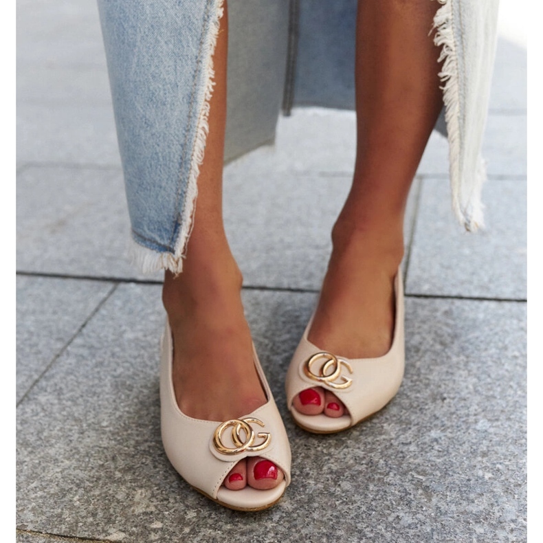 Karimala läder innersula sandaler beige 2