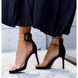 Janan högklackade sandaler med genomskinlig ovandel svart 1