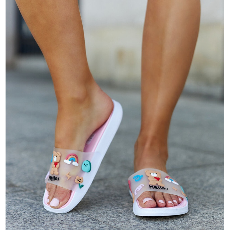 Rosa tofflor med ovandel i gummi Diaspa 2