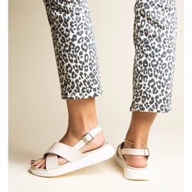 Beige Burnet platåsandaler 1