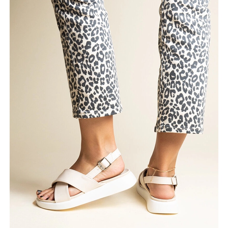 Beige Burnet platåsandaler 1