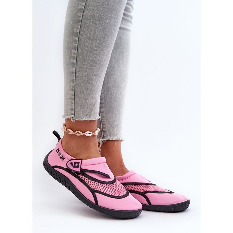 Vattenskor för kvinnor Pink Big Star NN274A804 rosa rosor och lila 2