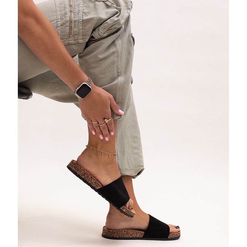 Klassiska flip-flops med Matilte korksula svart 1