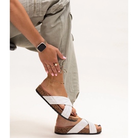 Tofflor med Ribera glans korksula vit 1